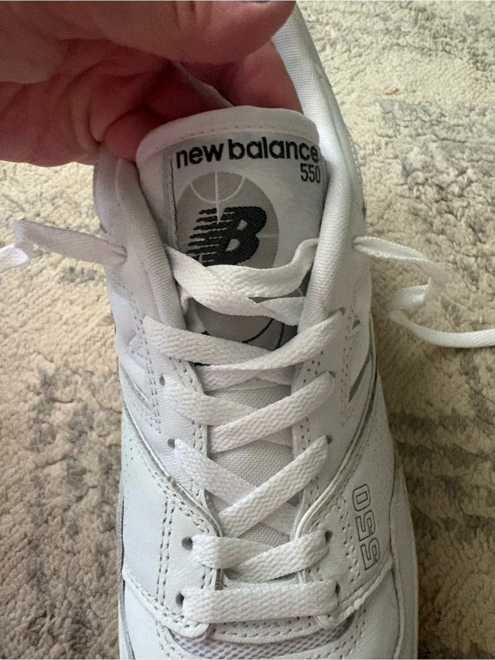 New Balance 550 Sneaker in White Grey